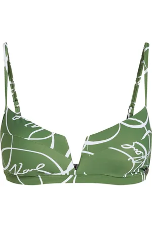 Karl Lagerfeld Top de bikini con aros y círculos estampados