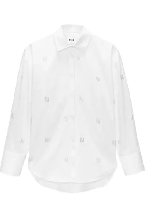 Msgm Camisa con botones y cristales