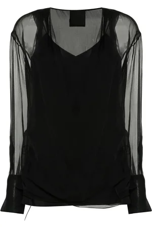 Givenchy Blusa cruzada de manga larga