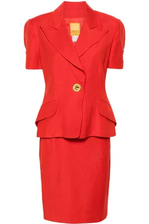 Christian Lacroix Conjunto de falda y blazer con botones 1980
