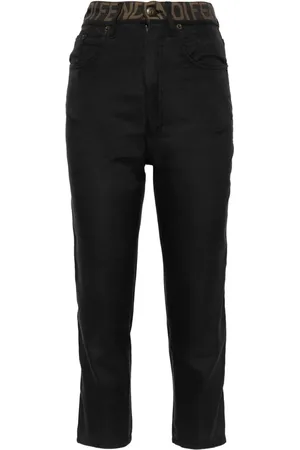 Fendi Pantalones capri con logo en la cinturilla