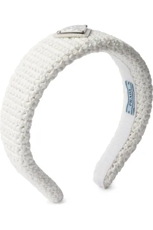 Prada Diadema de ganchillo con placa del logo