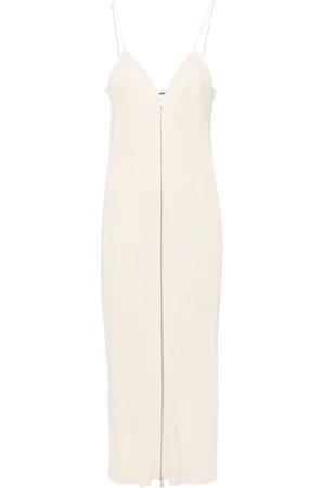 Jil Sander Vestido de canalé largo