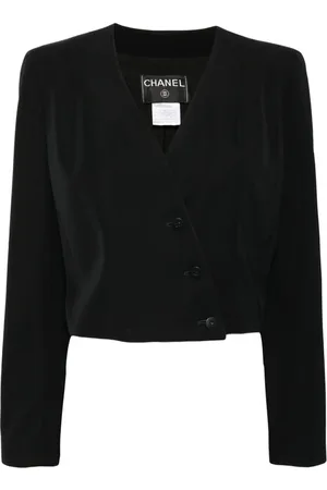 CHANEL Chaqueta corta sin cuello 2000