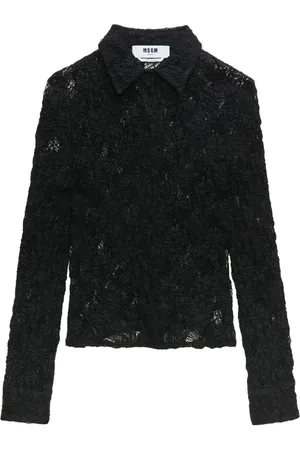 Msgm Camisa con botones y encaje floral