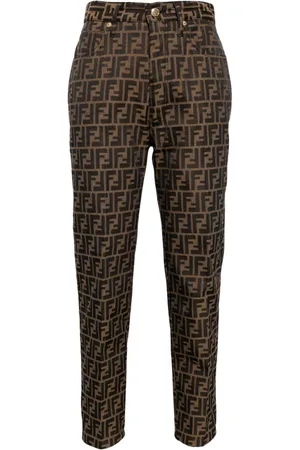 Fendi Pantalones slim con motivo Zucca