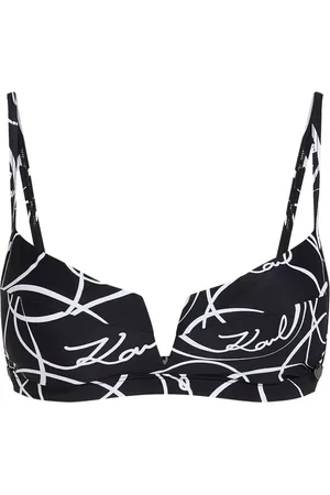 Karl Lagerfeld Top de bikini con aros y círculos estampados