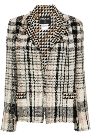 CHANEL Blazer de tweed con diseño abierto 2004