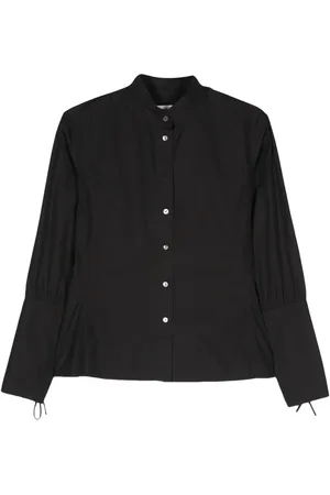 Saint Laurent Camisa de popelina con cuello mao 2000