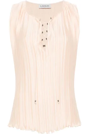 Lanvin Blusa plisada con cordones