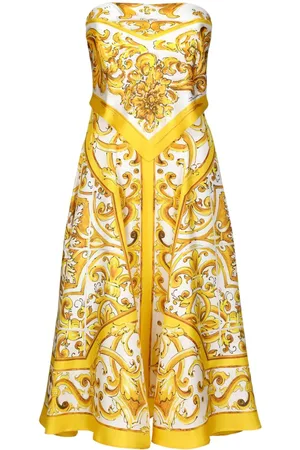 Dolce & Gabbana Vestido midi con motivo Mayólica
