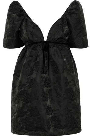 Ganni Vestido con motivo floral en jacquard