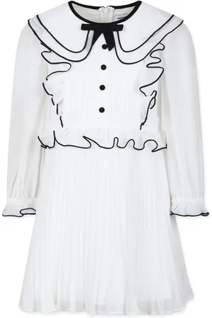 Self-Portrait Vestido de gasa con ribete en contraste
