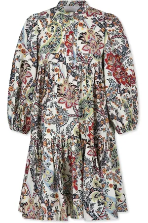 Etro Vestido con motivo floral y manga larga