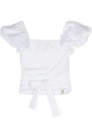 MISS BLUMARINE Blusa fruncida con placa del logo