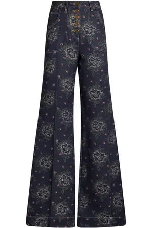 Etro Vaqueros acampanados con motivo floral