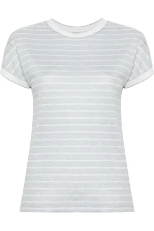 ELEVENTY Camiseta a rayas con cuello redondo