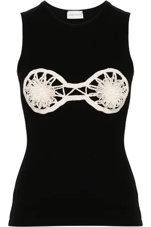 MAGDA BUTRYM Camiseta de tirantes con aplique floral