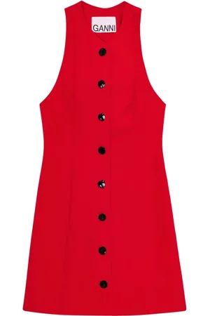 Ganni Vestido corto con botones