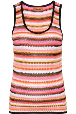 Missoni Top sin mangas de canalé a rayas