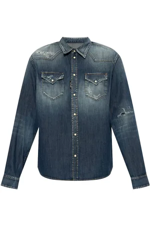 Dsquared2 Camisa vaquera con detalles rasgados