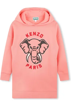 Kenzo Vestido con capucha y estampado Elephant