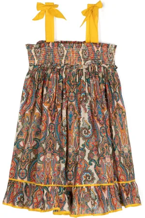 ZIMMERMANN Vestido Ottie fruncido con estampado de cachemira