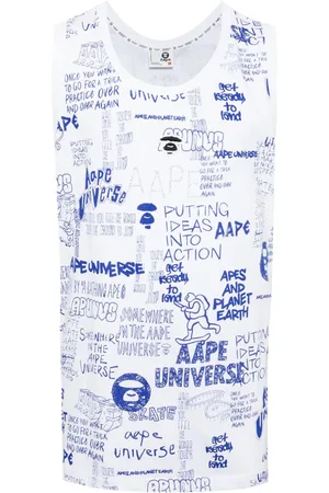 A Bathing Ape Top sin mangas con boceto estampado