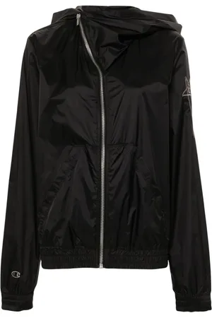 Rick Owens Chaqueta con capucha y logo bordado
