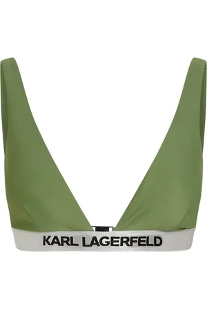 Karl Lagerfeld Top de bikini con logo estampado