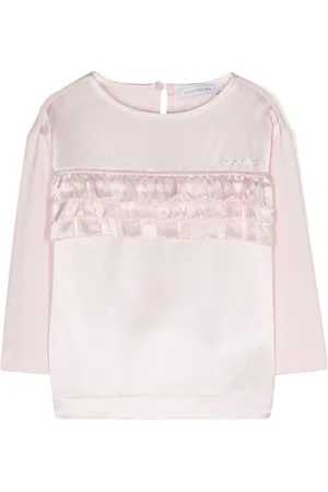 MONNALISA Camiseta con detalles de strass y volantes