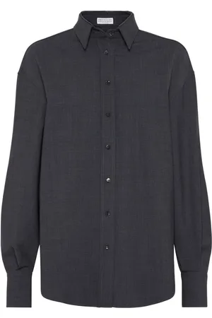 Brunello Cucinelli Camisa con detalle Monili