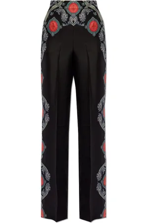 Etro Pantalones acampanados con motivo de cachemira