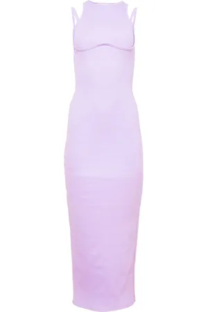 FLEUR DU MAL Vestido largo de canalé con tiras cruzadas