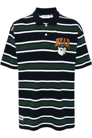 Chocoolate Polo a rayas con parche de oso