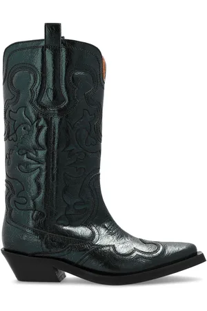Ganni Botas estilo cowboy con costuras