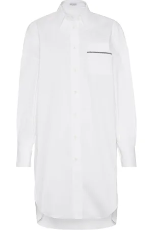 Brunello Cucinelli Camisa con detalle Monili