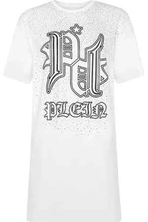 Philipp Plein Vestido camisero con logo y cristales
