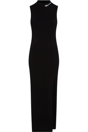 Karl Lagerfeld Vestido de punto sin mangas con logo bordado