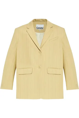 Ganni Blazer estilo boxy a rayas