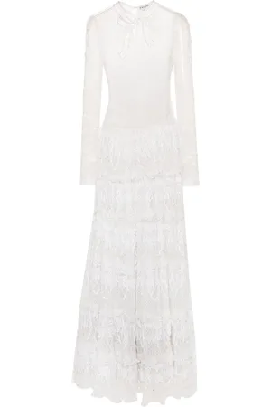 A.N.G.E.L.O. Vintage Cult Vestido largo con malla bordada 1970