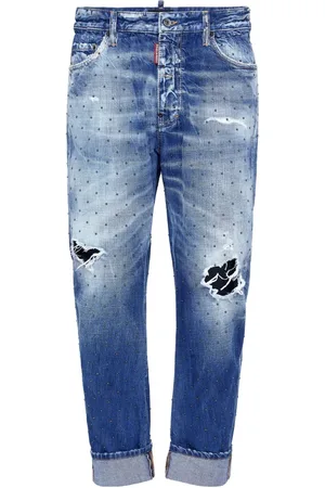 Dsquared2 Vaqueros capri con efecto envejecido
