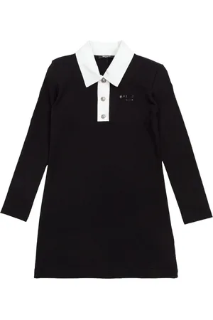 Balmain Vestido camisero con logo estampado