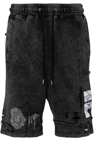 Musium Div. Pantalones cortos de chándal con efecto envejecido