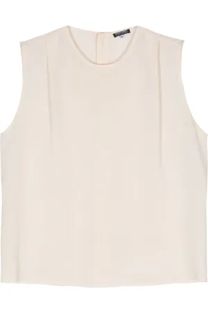Giorgio Armani Top sin mangas de georgette 1990
