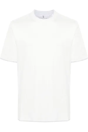 Brunello Cucinelli Camiseta con ribete en contraste