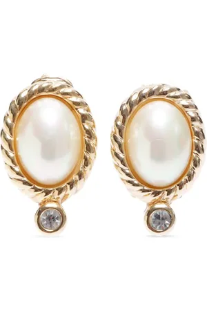 Dior Pendientes de clip con perla artificial