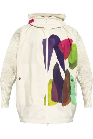 Issey Miyake Chaqueta con capucha y estampado gráfico