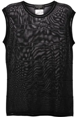 CHANEL Top de punto a rayas 1997