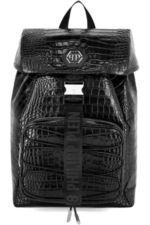 Philipp Plein Mochila con efecto de cocodrilo en relieve
